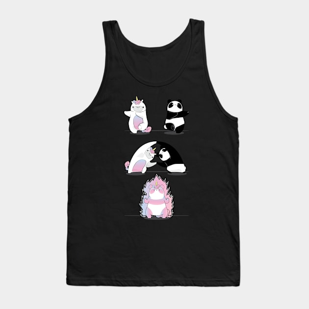 Panda with Unicorn Fusion Tank Top by avshirtnation